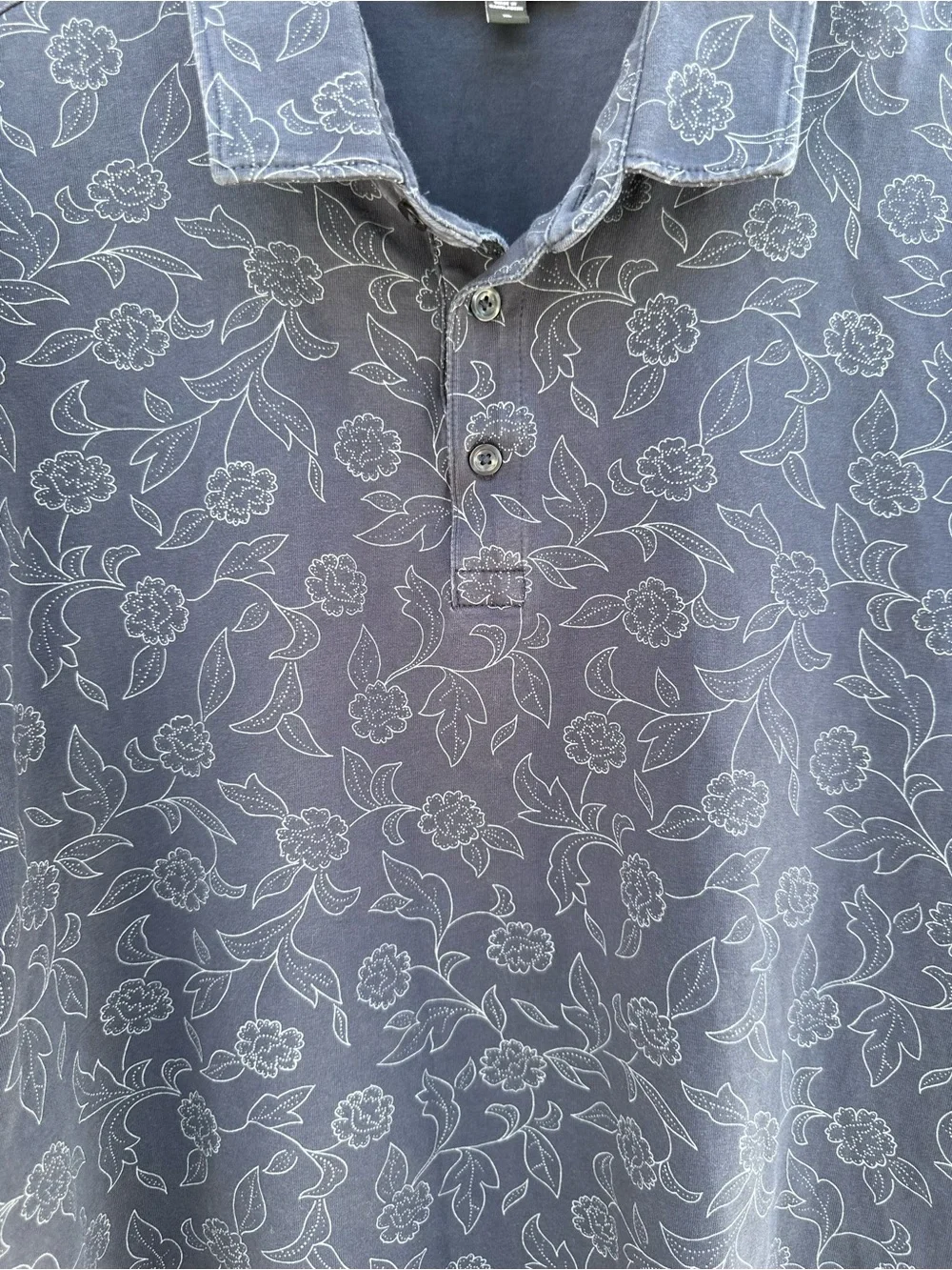 Express Men’s Navy Floral Polo Shirt XL